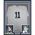 Framed Autographed/Signed Anthony Volpe 35x39 New York Yankees Pinstripe Authentic Baseball Jersey Fanatics & MLB COA
