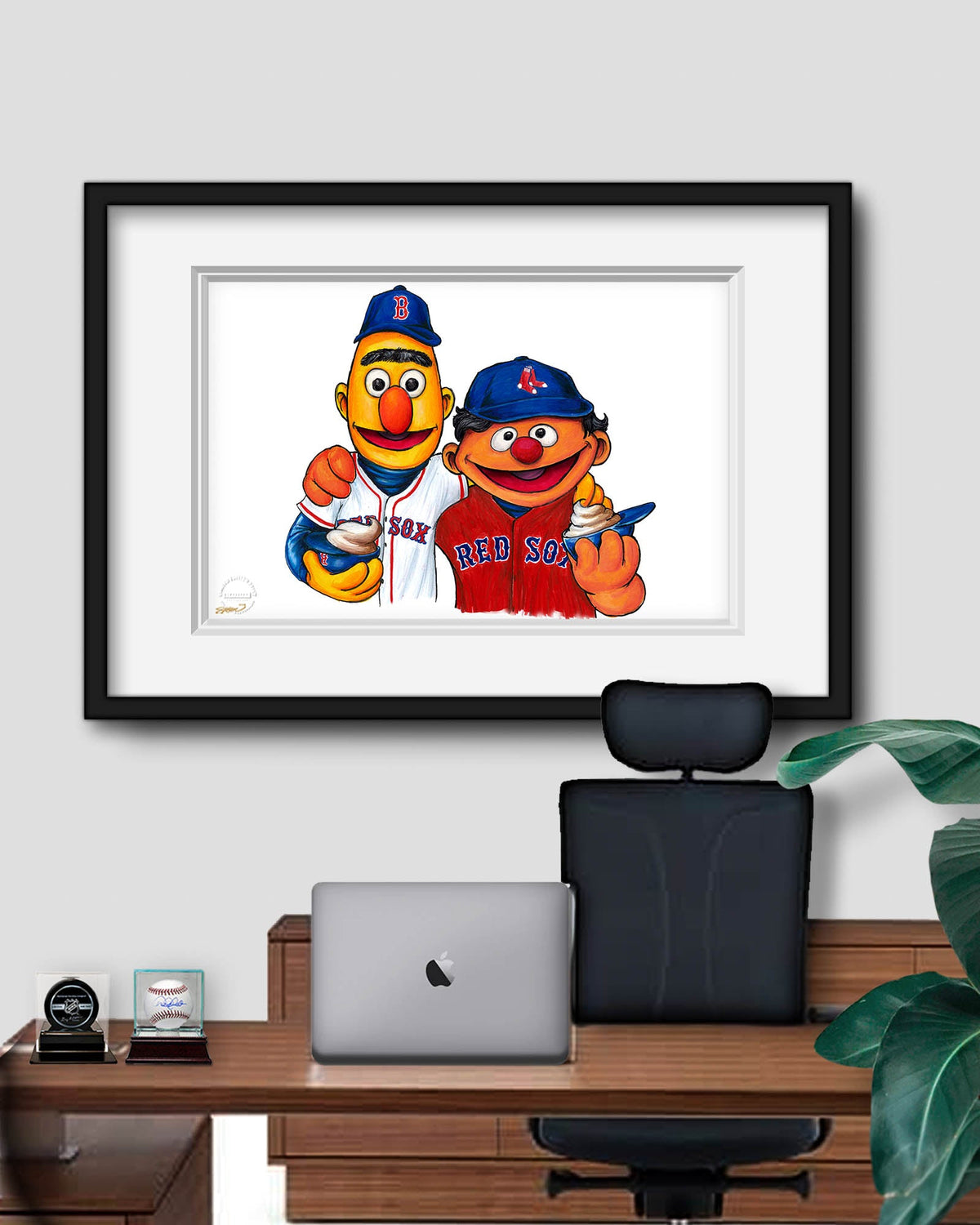 Bert and Ernie x MLB Red Sox Limited Edition Art Print