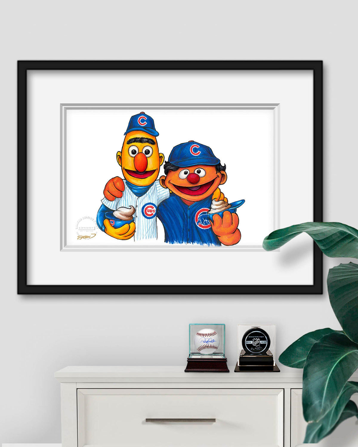 Bert and Ernie x MLB Cubs Limited Edition Art Print