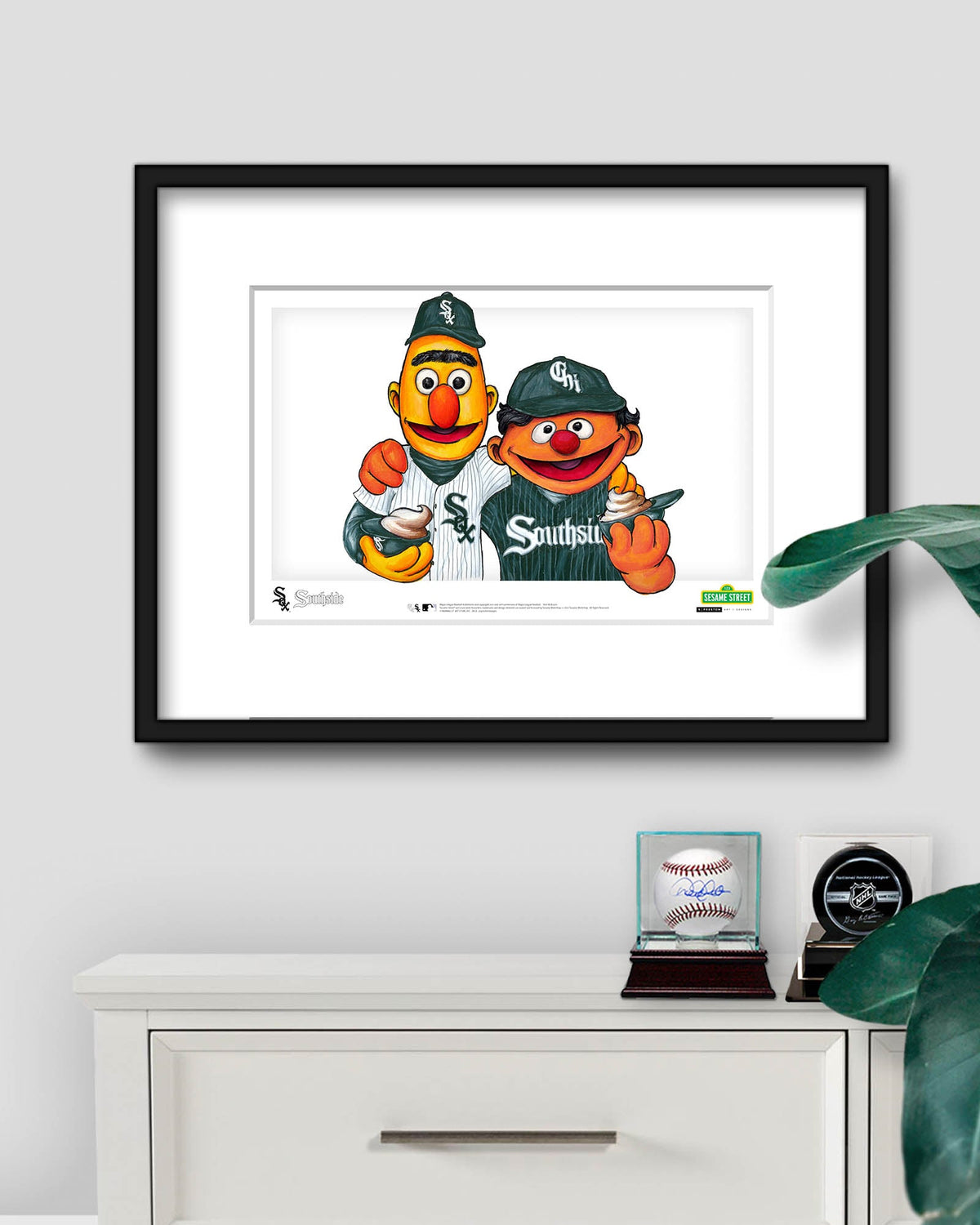 Bert and Ernie x MLB White Sox Limited Edition Art Print