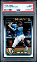 Graded 2024 Topps Junior Caminero #628 Rookie RC Baseball Card PSA 10 Gem Mint