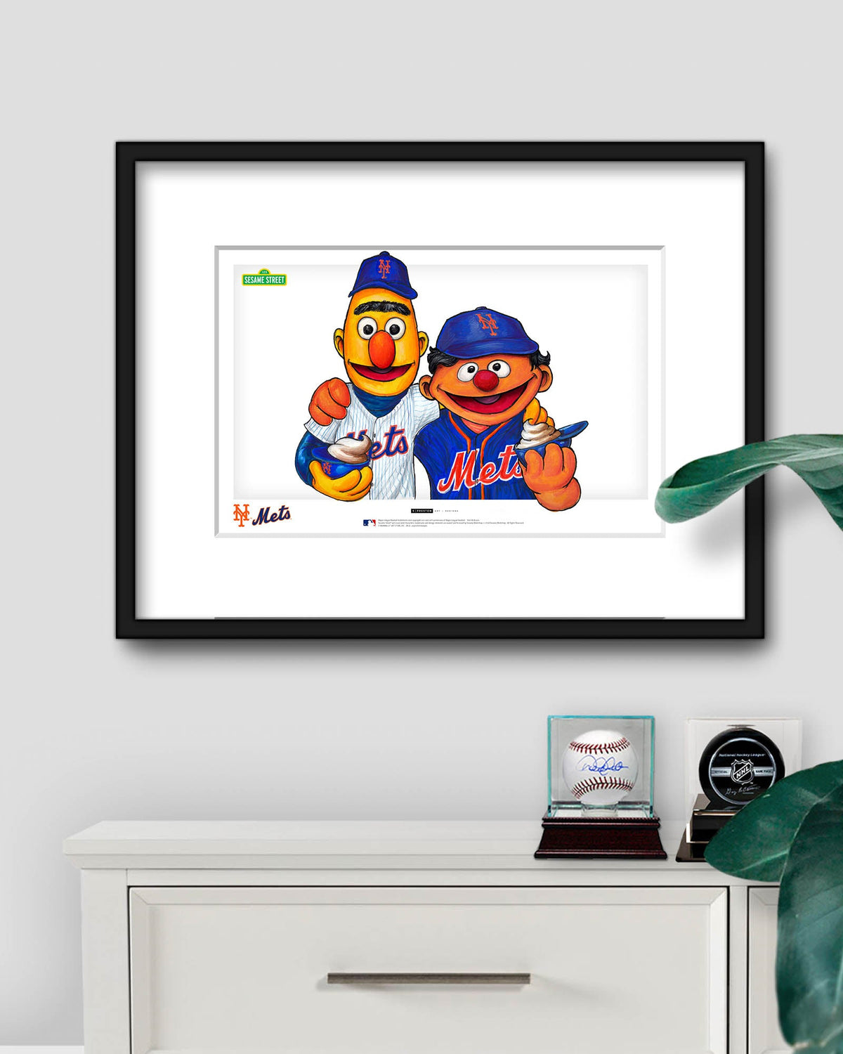 Bert and Ernie x MLB Mets Limited Edition Art Print