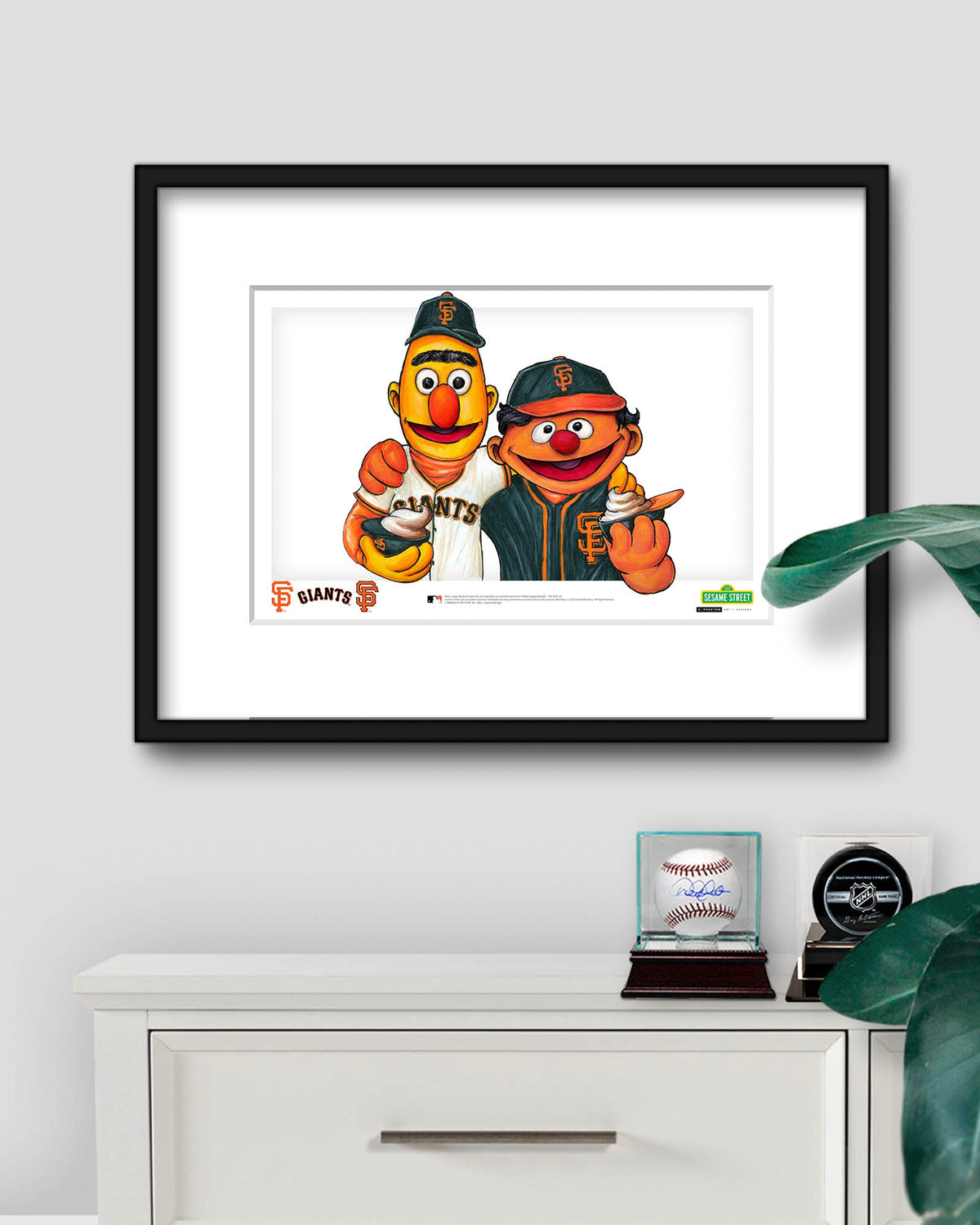 Bert and Ernie x MLB Giants Limited Edition Art Print