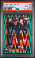 Graded 2025 Topps Chrome Tarik Skubal #258 /99 Green Raywave Baseball Card PSA 10 Gem Mint