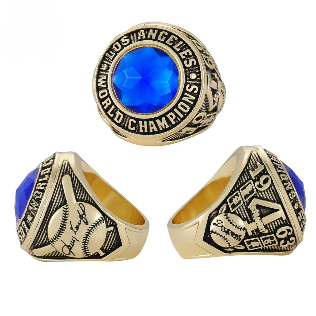 Los Angeles Dodgers World Series Championship Rings Set with Trophy – 8 Piece Collector’s Gifts