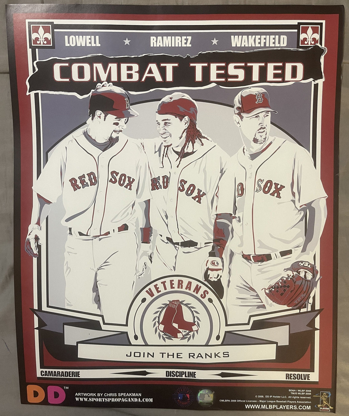 Retro MLB Boston Red Sox Dunkin Poster ⚾ Combat Tested, Lowell Ramirez Wakefield, SportsPropaganda Art by Chris Speakman